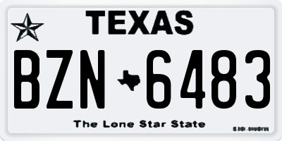 TX license plate BZN6483