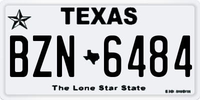 TX license plate BZN6484
