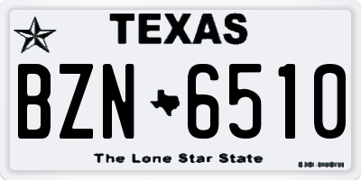 TX license plate BZN6510