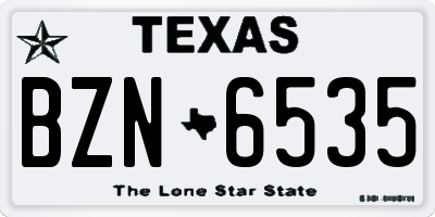 TX license plate BZN6535