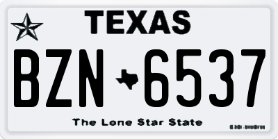 TX license plate BZN6537