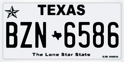 TX license plate BZN6586