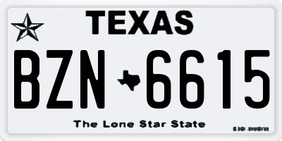 TX license plate BZN6615