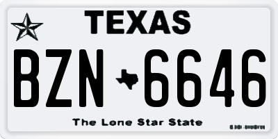 TX license plate BZN6646