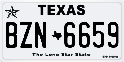 TX license plate BZN6659