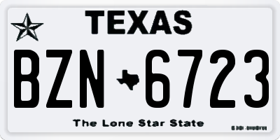 TX license plate BZN6723