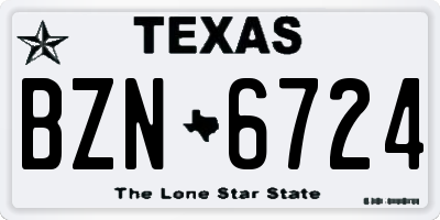 TX license plate BZN6724