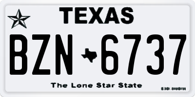 TX license plate BZN6737
