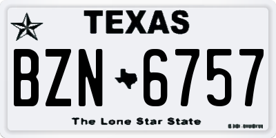 TX license plate BZN6757