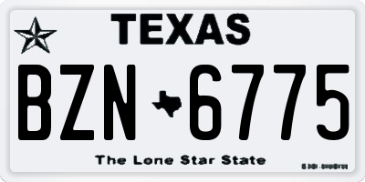 TX license plate BZN6775