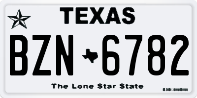 TX license plate BZN6782