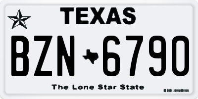 TX license plate BZN6790