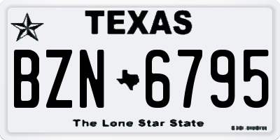 TX license plate BZN6795