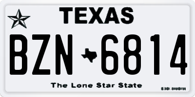 TX license plate BZN6814