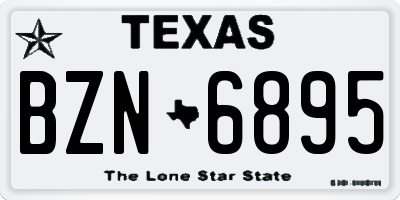 TX license plate BZN6895