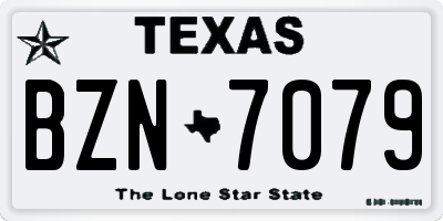 TX license plate BZN7079