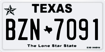 TX license plate BZN7091