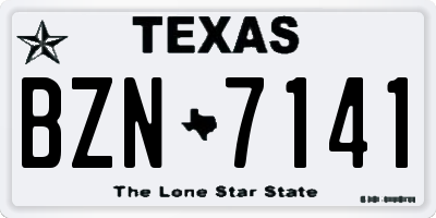 TX license plate BZN7141