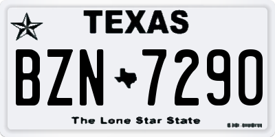 TX license plate BZN7290