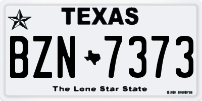 TX license plate BZN7373
