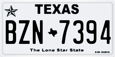 TX license plate BZN7394