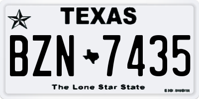 TX license plate BZN7435