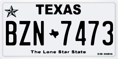 TX license plate BZN7473