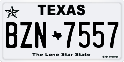 TX license plate BZN7557