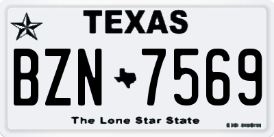 TX license plate BZN7569