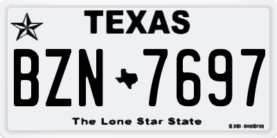 TX license plate BZN7697