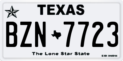 TX license plate BZN7723