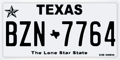 TX license plate BZN7764