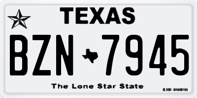 TX license plate BZN7945