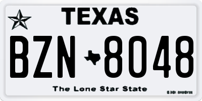 TX license plate BZN8048