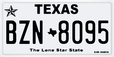 TX license plate BZN8095