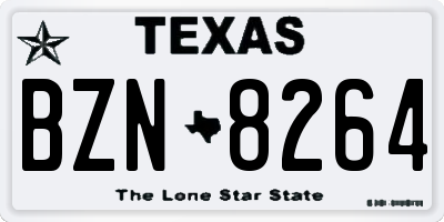 TX license plate BZN8264