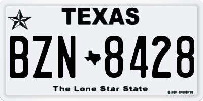 TX license plate BZN8428