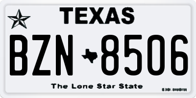 TX license plate BZN8506