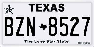 TX license plate BZN8527