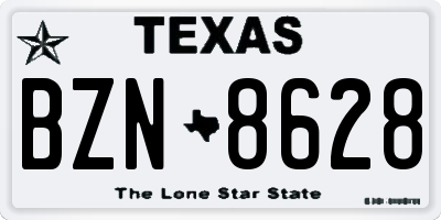 TX license plate BZN8628