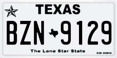 TX license plate BZN9129