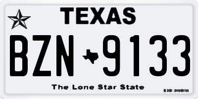 TX license plate BZN9133