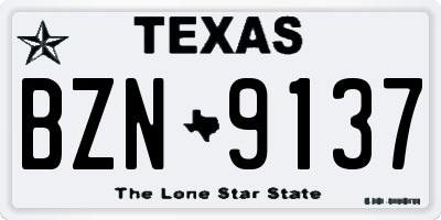 TX license plate BZN9137