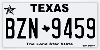 TX license plate BZN9459