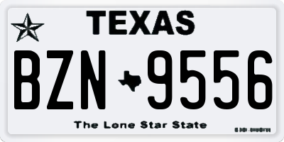 TX license plate BZN9556