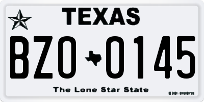 TX license plate BZO0145