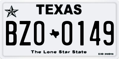 TX license plate BZO0149