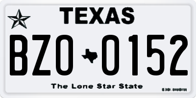 TX license plate BZO0152