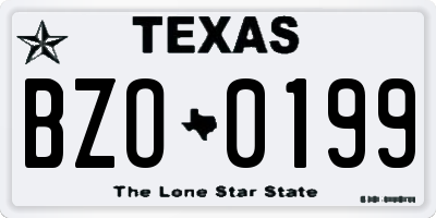TX license plate BZO0199