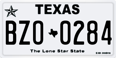 TX license plate BZO0284